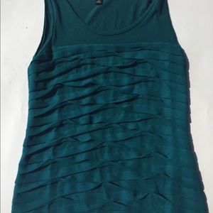 Ann Taylor Petite Teal Sleeveless Blouse